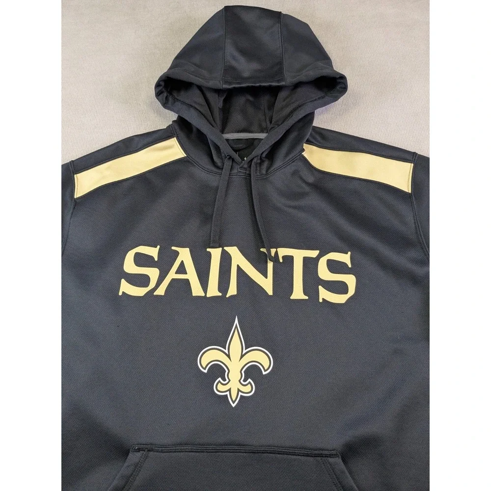 New Orleans Saints Hoodie Mens 2XL XXL Black Nike Sweatshirt Therma-Fit Pullover